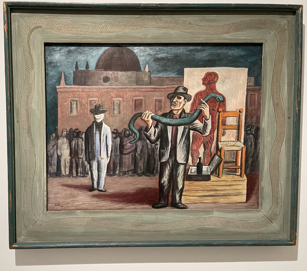 Painting entitled The Charlatan, 1942, by painter José Chávez Morado. Mexican, 1909-2002. Oil on canvas. From the collection of the Philadelphia Museum of Art